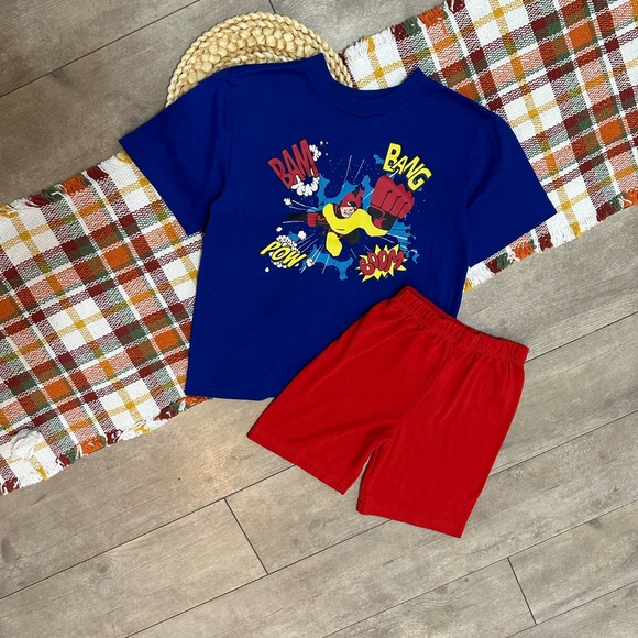 DC Comics Marvel Little Boys Pajamas/ Play Set Shorts & Graphic Tee Size 4/5 - Picture 13 of 15